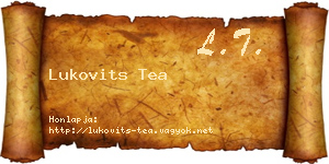 Lukovits Tea névjegykártya
